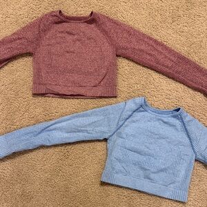 Women's workout tops -pinkish maroon and blue